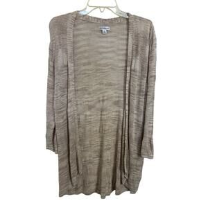 Croft & Barrow Neutral Lightweight Open Front Cardigan Size XL Boho Open Knit